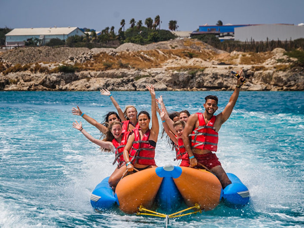 Banana boat at De Palm Island