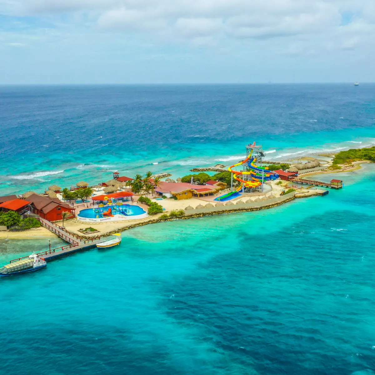 an island in the middle of a body of water