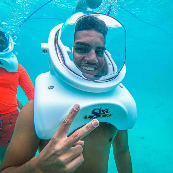 a person swimming in the water