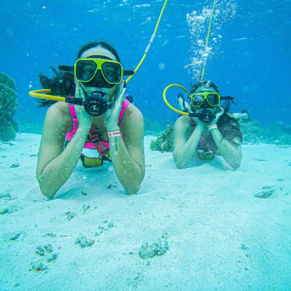 a person swimming in the water