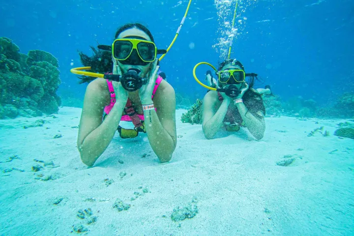 a person swimming in the water