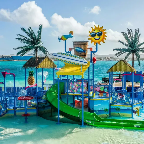 a small boat in a harbor