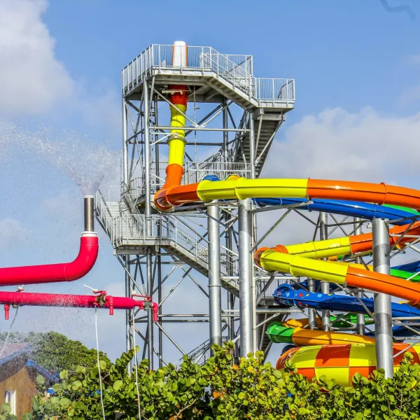 a large ship in the background