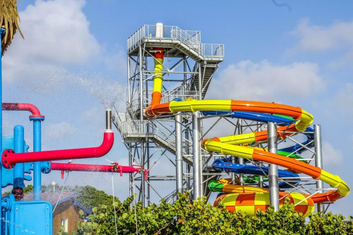 a large ship in the background